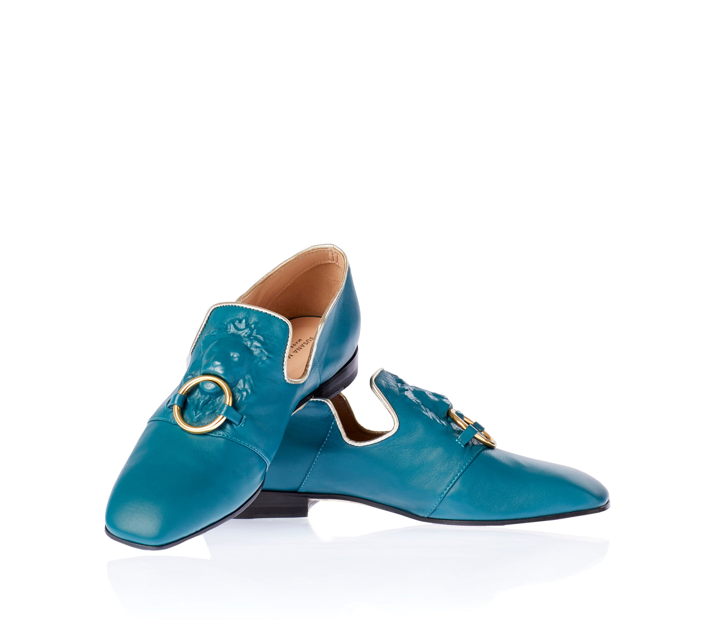 Iris Leone Flat In Cerulean Blue Green