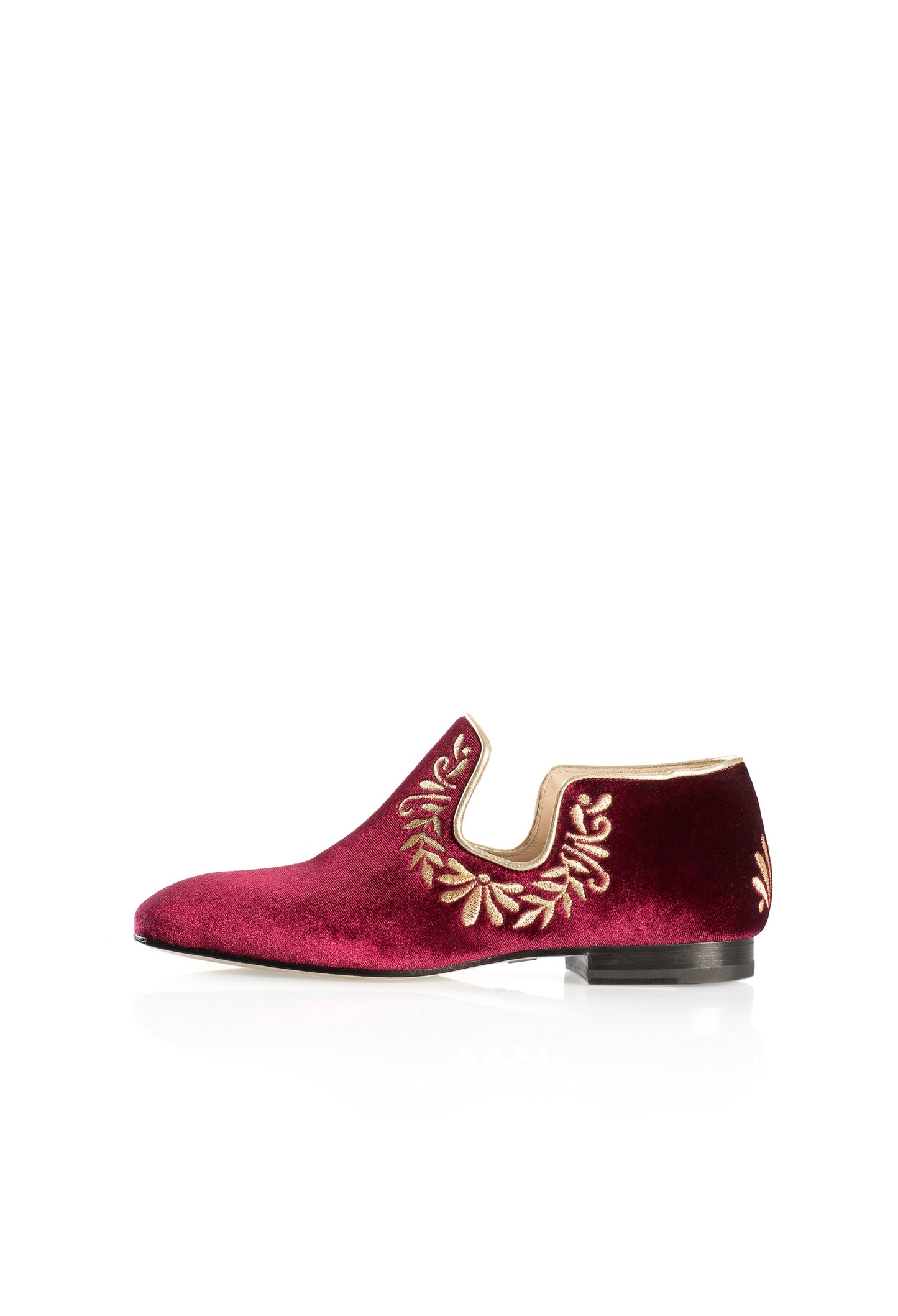 Iris Flat In Red Bordeaux