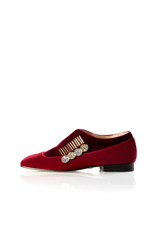 Traviata Flat In Red Bordeaux