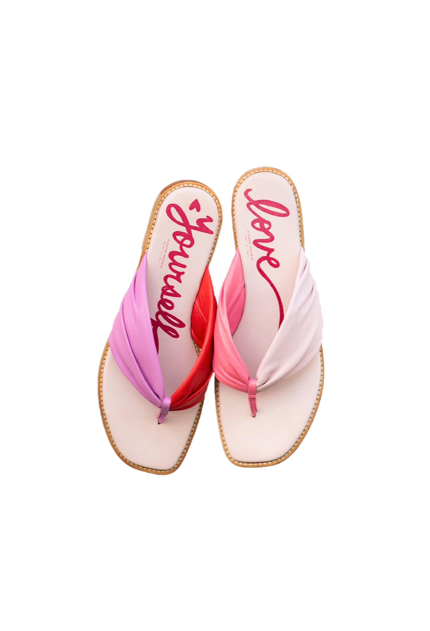 Alma Rosa Flip Flop In Pinks & Reds