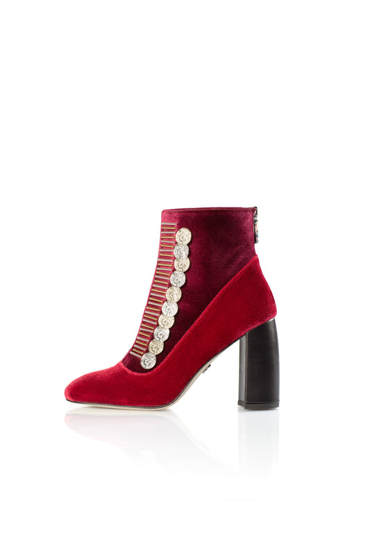 Traviata Bootie In Red & Bordeaux